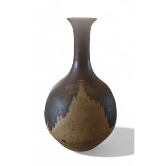 Vintage Vase that appears to be an Otto Keramik Glazed Brown & Beige Ceramic Han - Picture 2 of 4